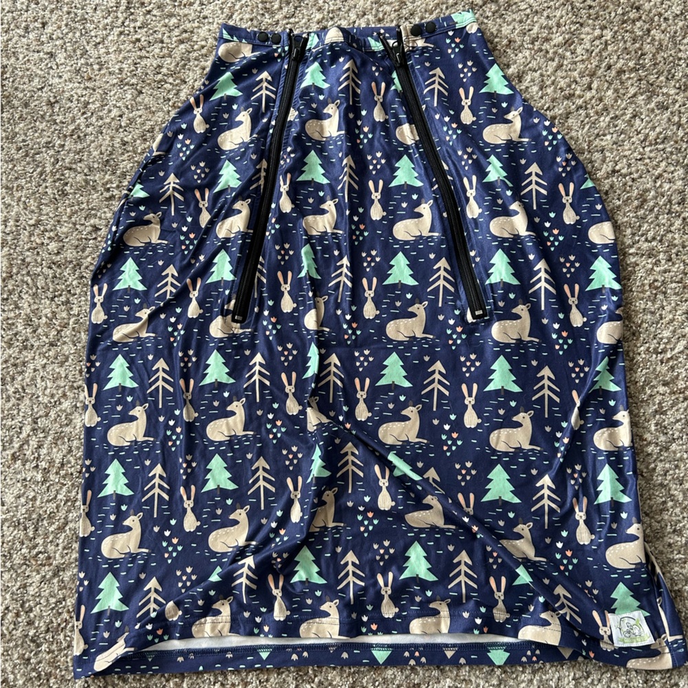 Navy Blue Forest Print car seat/nursing cover